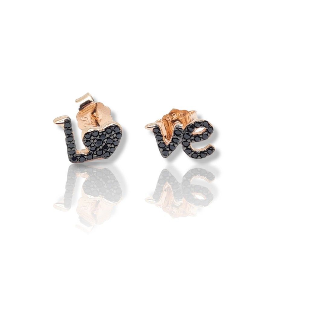 Rose gold plated silver 925º LOVE earrings (code FC002000)